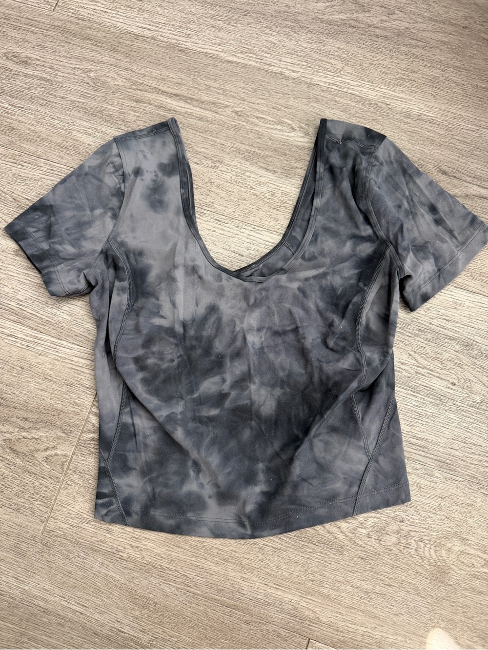 Lulu Lemon Women’s Scoop Neck Tie-Dye Top - Charcoal
